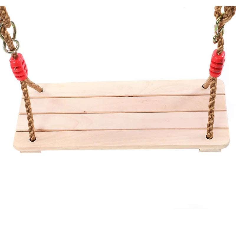Adult Children Swing Outdoor Garden Swings Four Board Antiseptic Wooden Swing With Rope