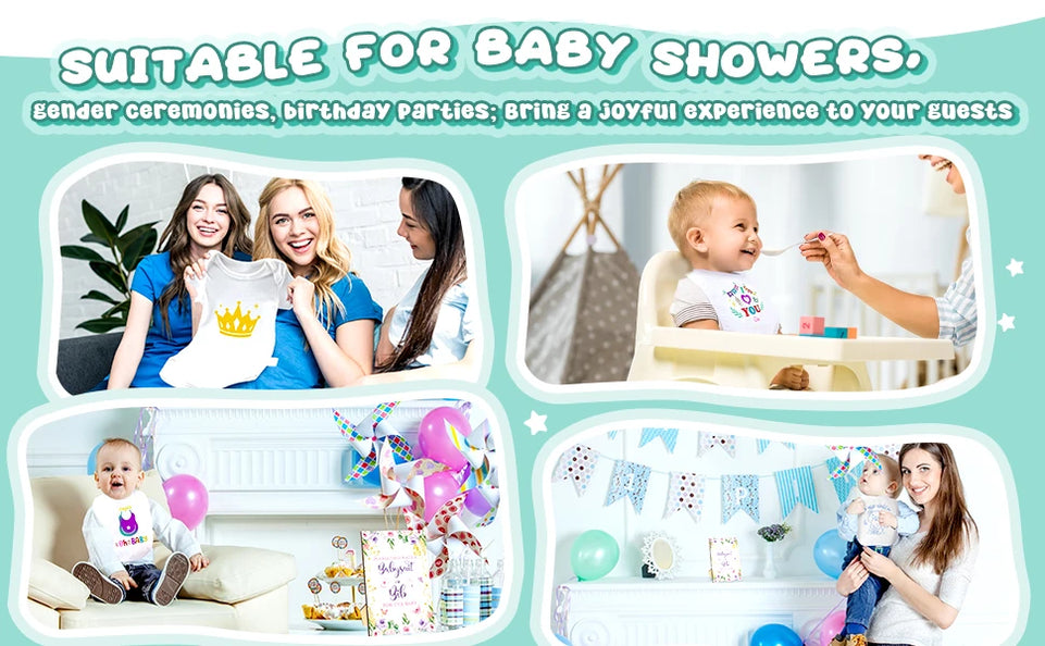 Baby Shower Games Bodysuits Bibs Design Game 9 DIY Newborn Bodysuit 15 White Blank Baby Bibs for Baby Shower Gender Reveal Party