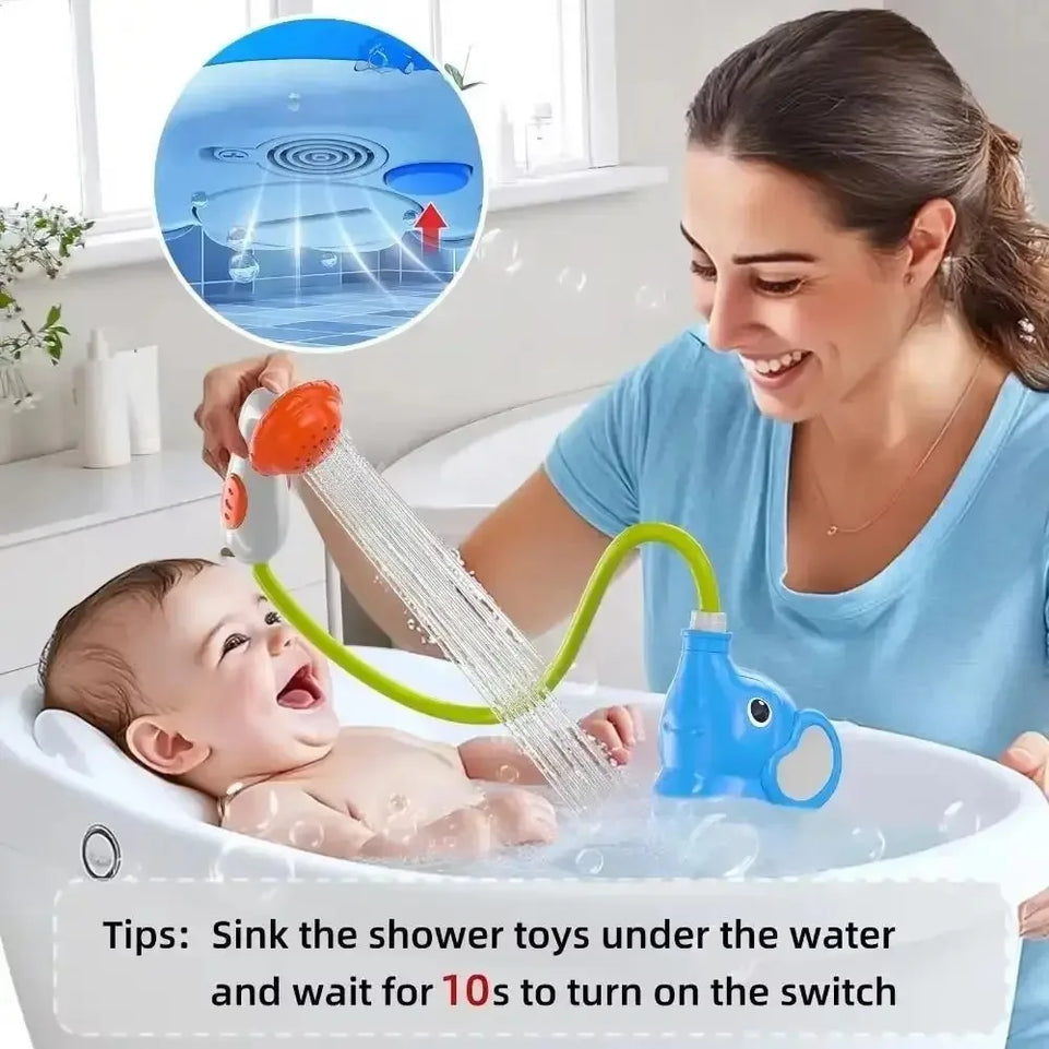 2025 new Baby Bath Shower Head Toys for Kids Ages 2-4 Bath Toys for Infants with Elephant Water Pump for Kids 3-5 Kids Bath Toys